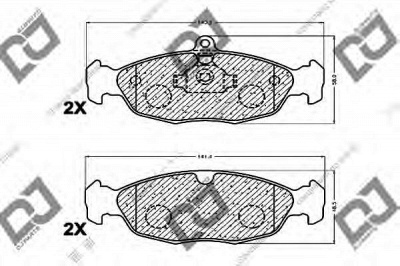 DJ PARTS bp1121 -  Комплект тормозных колодок, дисковый тормоз